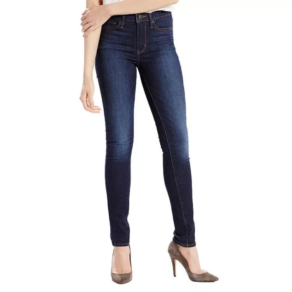 Levi Strauss Signature Women’s Slimming Skinny Jeans Dark Wash Size 29 Mid Rise